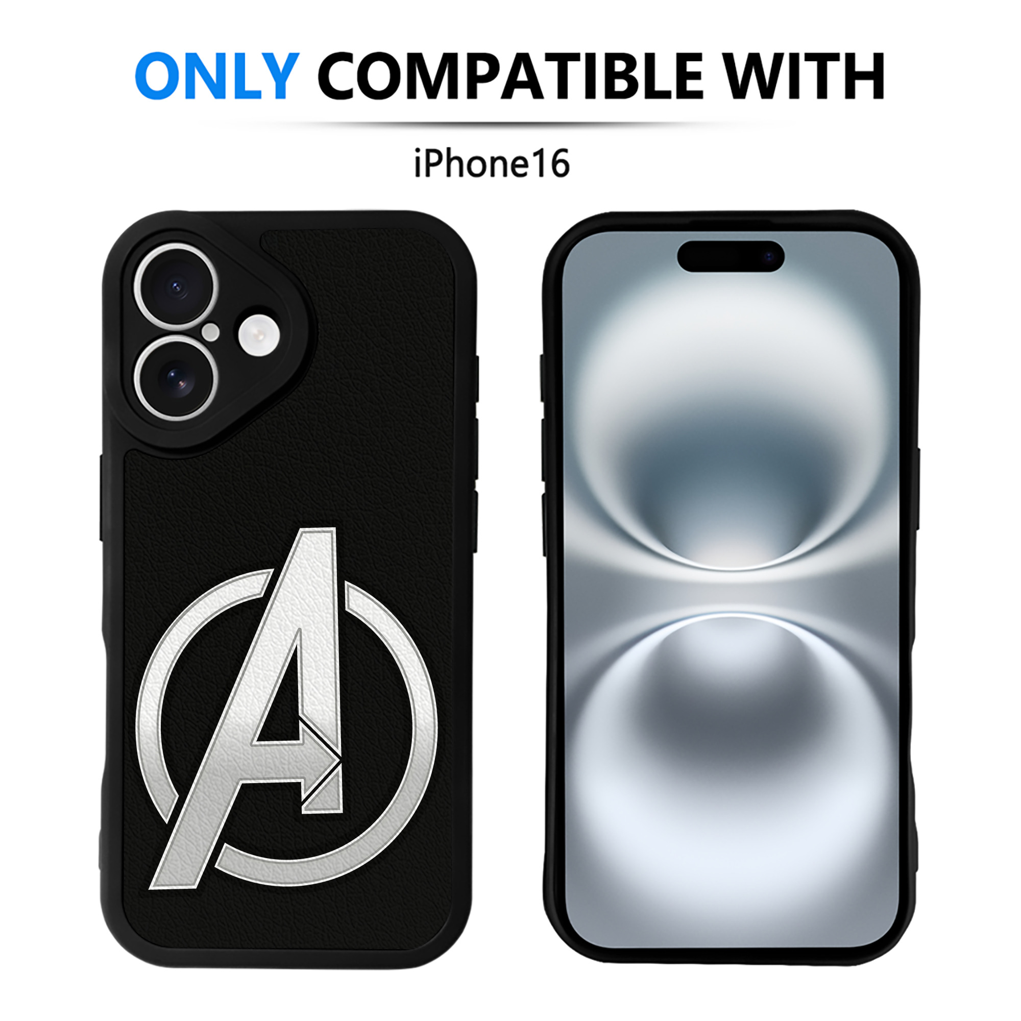 （画像用） アベンジャーズ The Avengers 【iPhone 16シリーズ対応】シリコンスマホケース（レザー調） 材質：シリコン